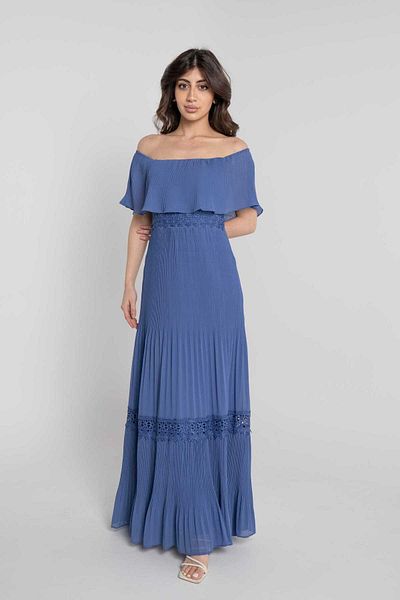 Nichii Women's Long Off-Shoulder Solid Dress