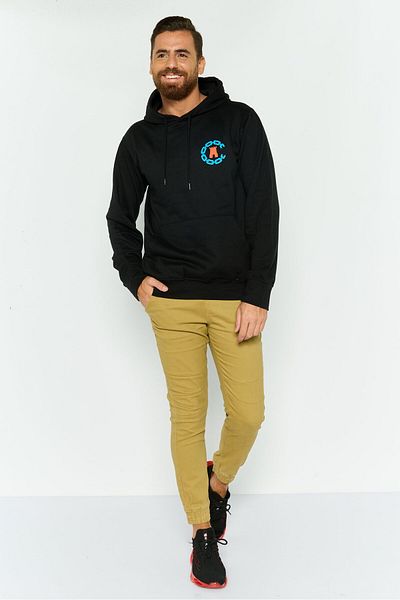 CROOKS CASTLES Men Hooded Graphic Print Long Sleeves Sweatshirt, Black