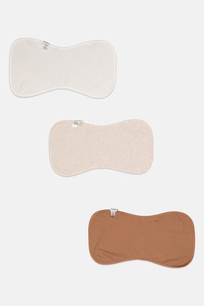 Dream Gro 3 Piece Plain Burp Cloths Set, Brown Combo