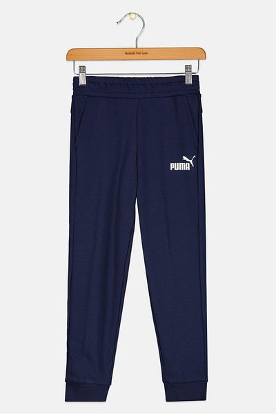 Puma Kids Boy Sportswear Fit Brand Logo Drawstring Sweatpants, Navy Blue