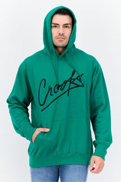 CROOKS CASTLES Men Hooded Brand Logo Long Sleeves Sweatshirt, Green