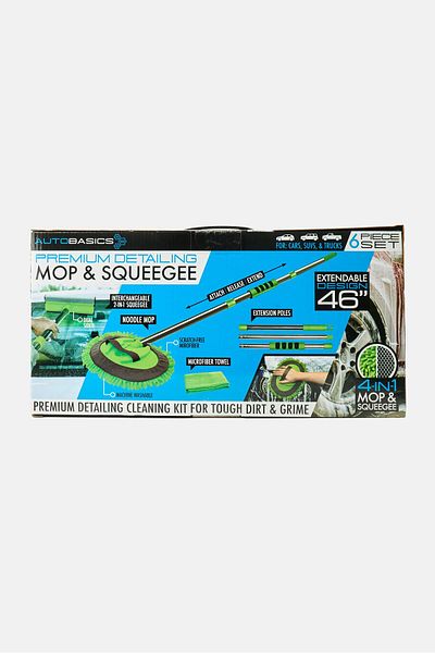 Auto Basics 6 Piece Set Car Premium Detailing Mop And Squeegee, Multicolor