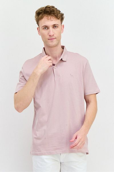 Bewley Ritch Men Regular Fit Brand Logo Short Sleeves Polo Shirt, Light Mauve