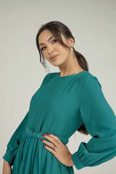 Nichii Long Sleeve Flared Midi Dress