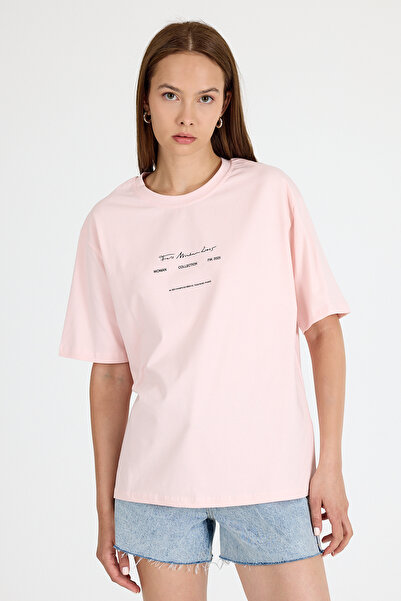 Rays تي شيرت كبير الحجم مطبوع عليه نص برقبة دائرية من Powder 5832