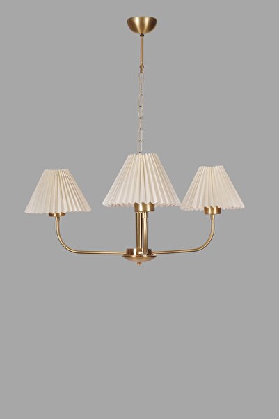 Lumexx APOLLO 3 LÜ ESKİTME PİLELİ KREM ABAJURLU AVİZE