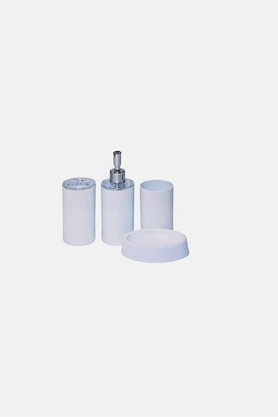 Bath Bliss 4 Pieces Hammered Texture Bath Accessory Set, Assorted