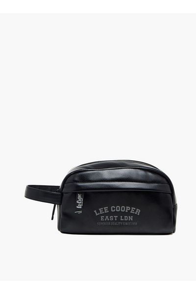 Lee Cooper Logo Print Pouch with Wrist Loop and Zip Closure