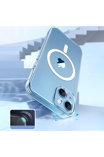 Hurtel Carcasă magnetică cu gel pentru iPhone 14 Plus, transparentă, MagSafe