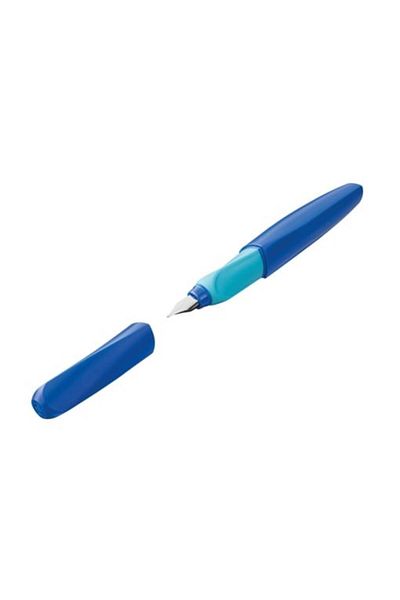 Pelikan Stilou rotativ albastru intens, material plastic, peniță M, 2 rezerve albastre, blister