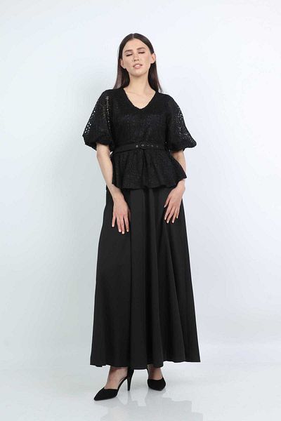 Nichii Soft Long Dress with Short Sleeves -