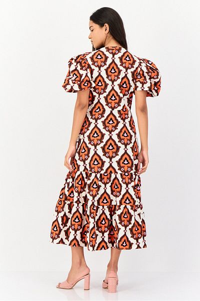 Another Sunday Women Floral Print Midi Dress, Multicolor