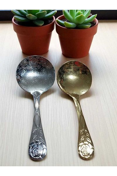 elfnur 2 Pieces Stainless Steel 14 cm Sauce Garnish Appetizer Serving Presentation Spoon