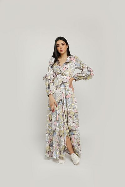 Nichii Women's Long Ruffled Floral Dress
