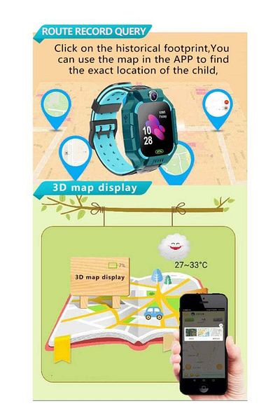 Nabi Smartwatch With Camera GPS Tracker Midnight Sim Card Green