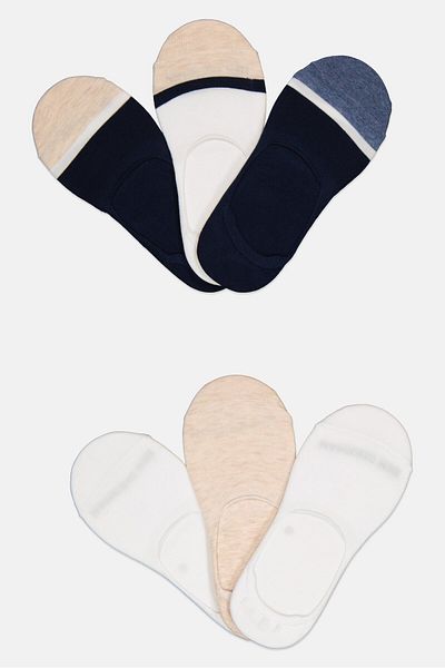 Ben Sherman Men 6 Pairs Brand Logo No Show Socks, Multicolor