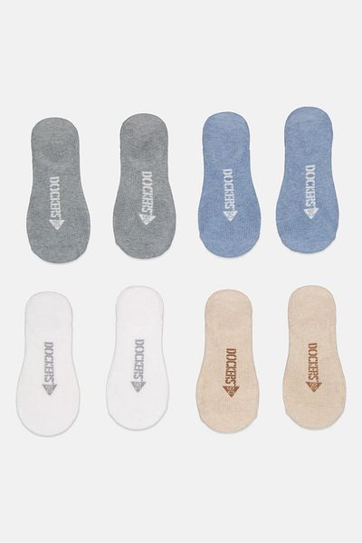 Dockers Men 8 Pairs Brand Logo Silicone Heel Grip Socks, Multicolor
