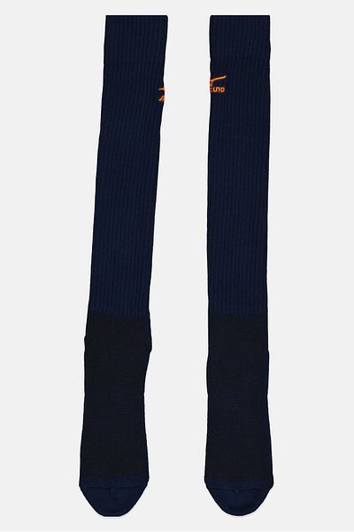 MIZUNO Men 1 Pair Embroidered Logo Volley Ball Socks, Navy