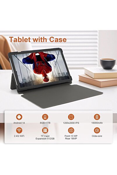 CIDEA C idea 10.36 Inches Tablet, Android 15 Tablet With 2K Screen, 8GB RAM 1TB ROM, Snapdragon QT615, 100