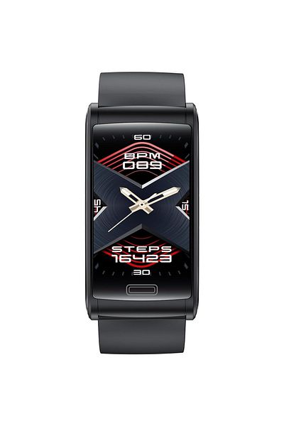Smart Vibe Bratara Fitness si Ceas Smartwatch E6™ WATCH 3D UltraSlim, Fitness Tracker 24/7, Black