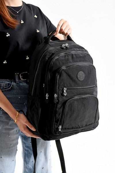 Çanta Sepetim Crinkle Fabric Water Resistant Large Size Clinker School Bag Backpack/Laptop Travel
