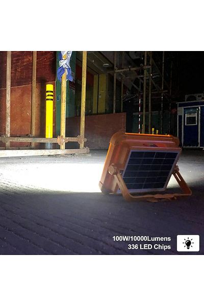 BGRJ Automotive Work lamp 4 lighting modes, solar panel or USB charging, 100W, indoor and outdoor
