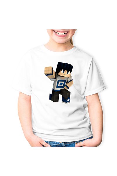 OEM Tricou copii Skin Blue Lagoon Minecraft