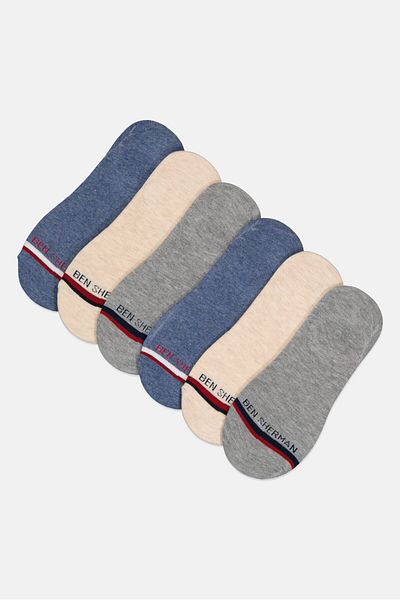Ben Sherman Men 6 Pairs Brand Logo No Show Liner Socks, Multicolor