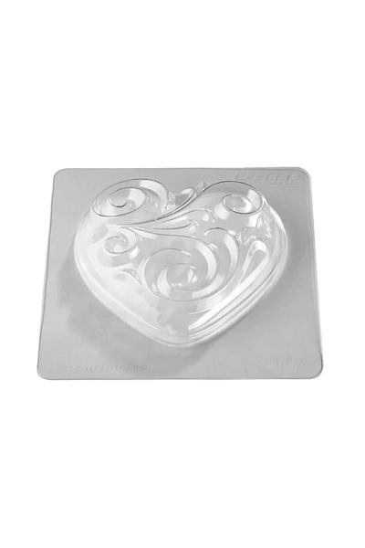 Pavoni Set of 2 heart-shaped chocolate molds, Barocco, 150×150×65mm