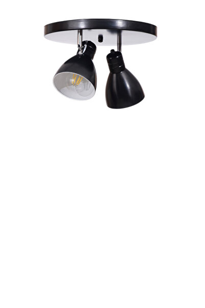 Lumexx OTİS 2 Lİ TEPSİLİ SİYAH PLAFONYER AVİZE