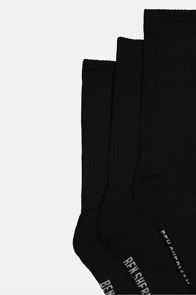 Ben Sherman Men 6 Pairs Brand Logo Crew Cut Socks, Black