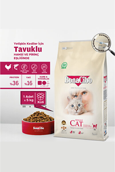 BonaCibo Adult Cat Tavuklu Yetişkin Kedi Maması 5 Kg, Tüm Irklar İçin, Doğal,...