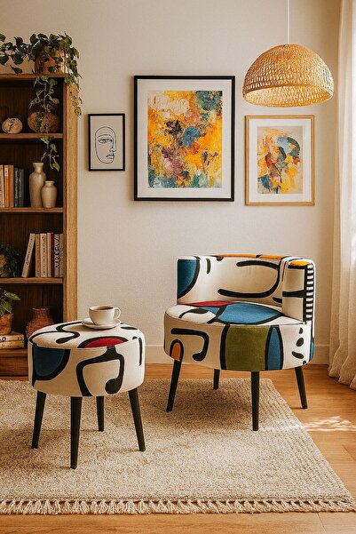 WEBPANYA Tekli Koltuk Berjer ÖZEL TASARIM (salon, Balkon, Ofis) PUF HEDİYELİ