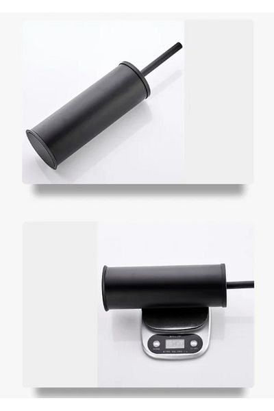 LUXXO Free-standing toilet brush and holder, matte black, stainless steel