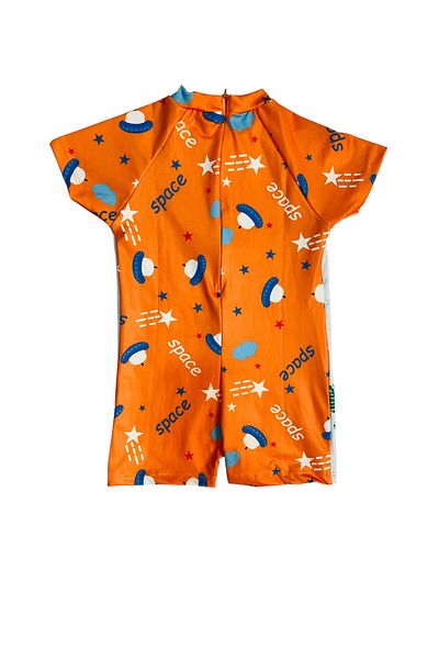 YUMİYUMM Boy's Orange Lion Jumpsuit Swimsuit
