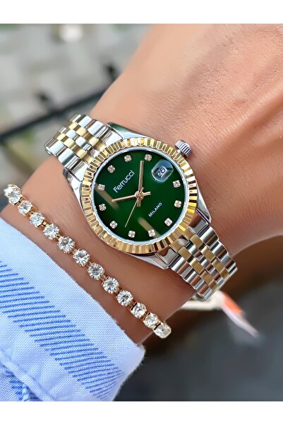 Ferrucci Steel Cord Women's Watch with Calendar 3 Atm Waterproof 2 Years Mech...