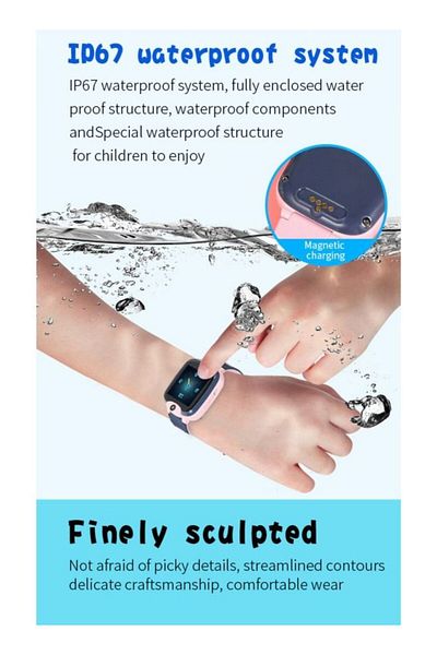 Nabi 4G GPS Waterproof Kids Smart Watch HD Camera Sim card PINK