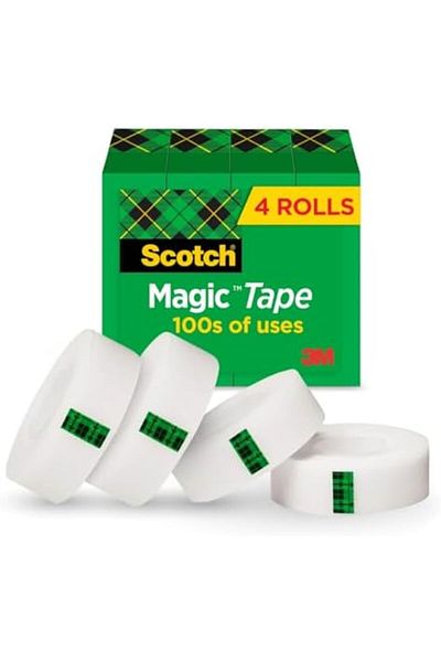 Scotch Magic Tape, 4 Rolls, Numerous Applications, Invisible, Engineered for Repairing, .75 x 2540 c
