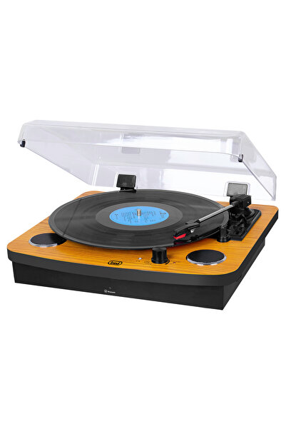 Trevi Retro Vintage Wooden Stereo Bluetooth USB Vinyl Record Player 33/45/78 RPM Speakers 6W Cherry