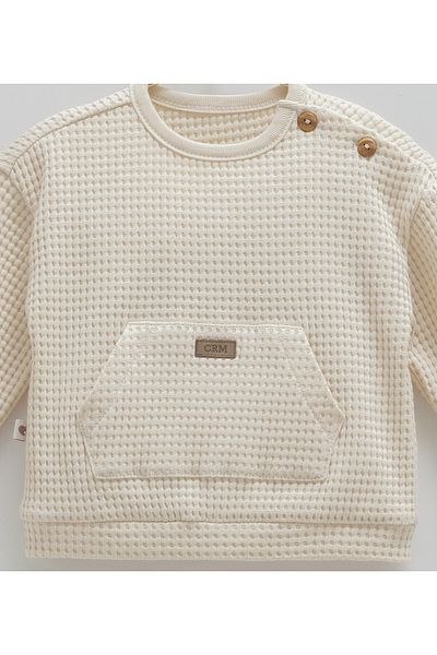 Caramell Baby Waffle Fabric Set of 2 (Sweatshirt and Pants Set) Comfortable and Stylish (3-18 Months)
