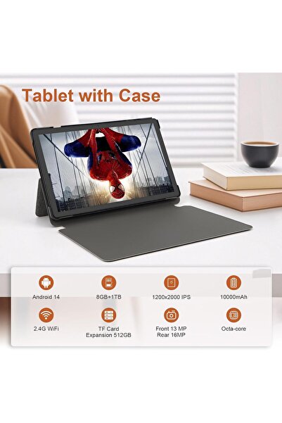CIDEA C idea 10.36 Inches Tablet, Android 15 Tablet With 2K Screen, 8GB RAM 1TB ROM, Snapdragon QT615, 100