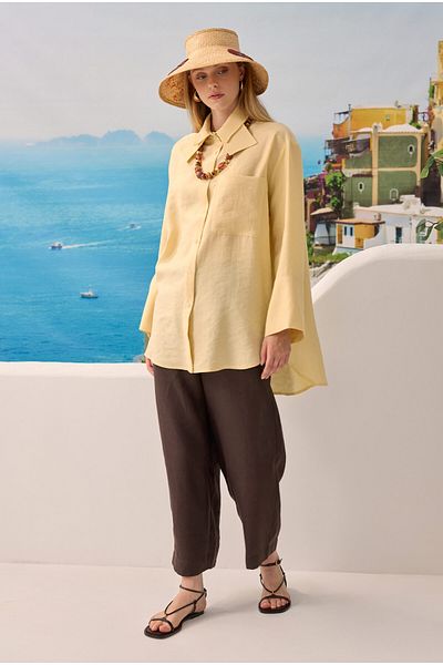 HEQA Double Collar Shirt Soft Yellow