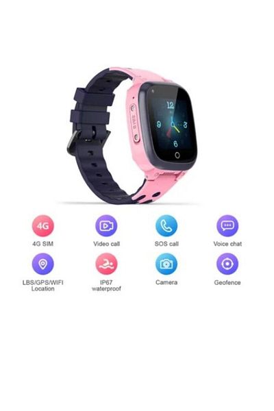 Nabi 4G sim card GPS Waterproof HD Camera FOR Kids Smart Watch PINK