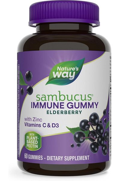 Nature's Way SambucUS Elderberry Adult'S Immune Boost Gummies, 60 Gummies