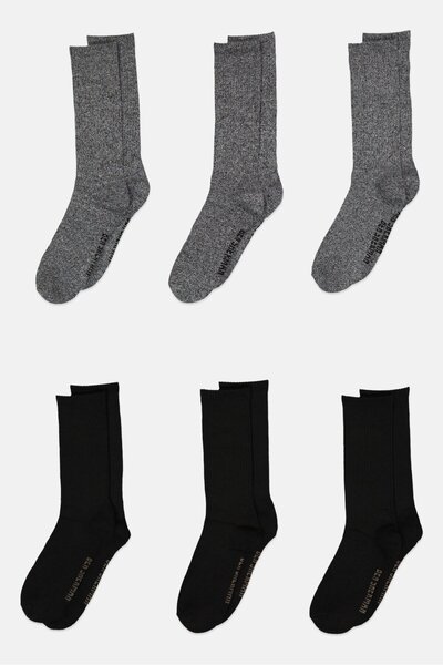 Ben Sherman Men 6 Pairs Brand Logo Crew Cut Socks, Multicolor