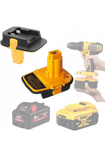 Rosfix Adapter Dewalt DCB201 do akumulatorów Dewalt i Milwaukee 18V (DM18D) żółto-czarny