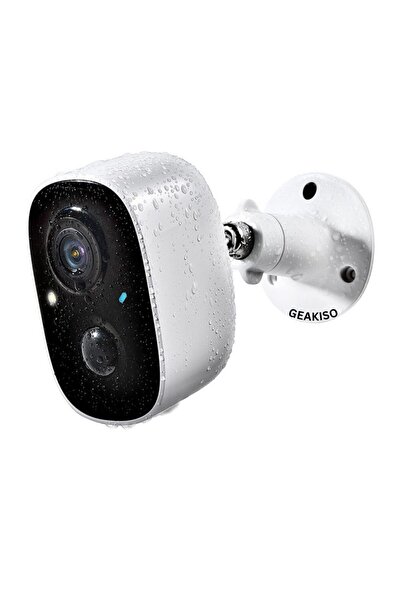 GEAKISO Camera de supraveghere, 1080p, Interior/Exterior, Detectare miscare, Night vision, Microfon incorpor
