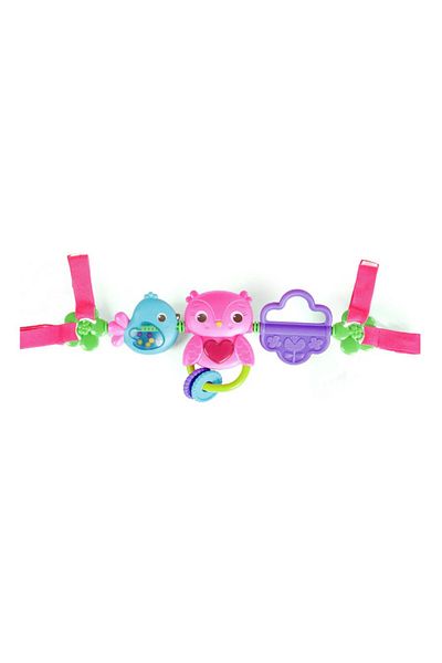 Bright Starts Busy Birdies Carrier Toy Bar Take-Along Toy Owl,0 - 36 months