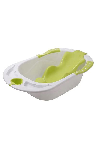 Little Mom Cadita bebelusi Little Mom Green Heart cu reductor ergonomic detasabil, fixare prin ventuze, manere