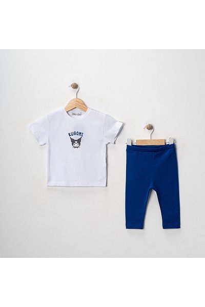 MK Mukko Kids Girls' Kuromi Printed Basic Seasonal/Summer Leggings T-Shirt Bottom Top Set